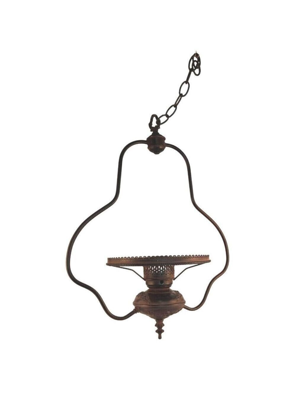 Hanging Lamp Frame With Ornate Detailing & Chain Fixture DIY Lighting Parts Or B